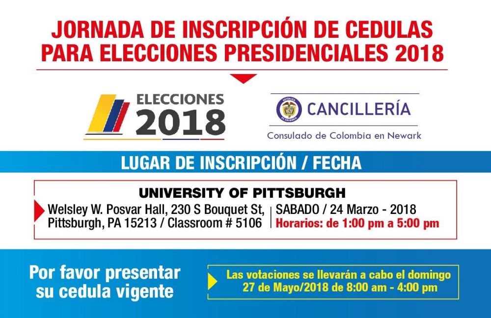 Inscripción de cédulas - March 24, 2018 / 1:00 pm - 5:00 pm
